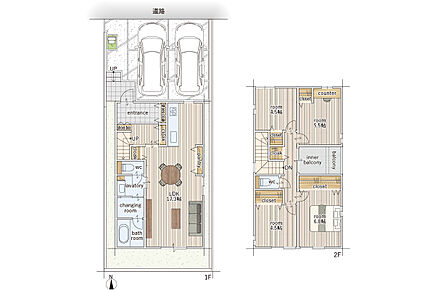建物面積にはインナーバルコニー3.31m2を含みます 