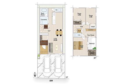 ※建物面積にはポーチ0.73m2を含みます。 
