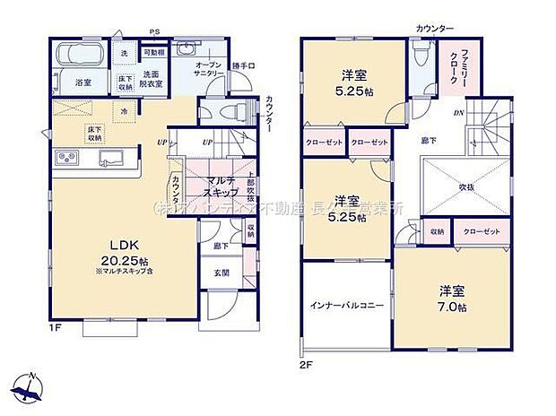 【3LDK】※建物面積にはインナーバルコニー部分6.21m2を含みます
