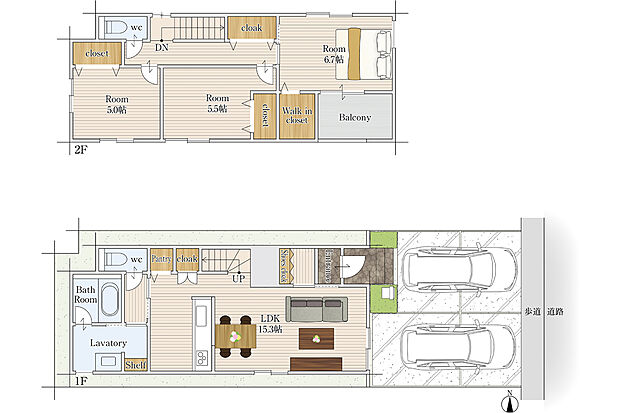 【3LDK】建物面積にはバルコニー4.67ｍ2を含む