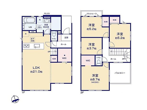 (1号棟)、価格3998万円、4LDK、土地面積131.74m2、建物面積105.43m2
