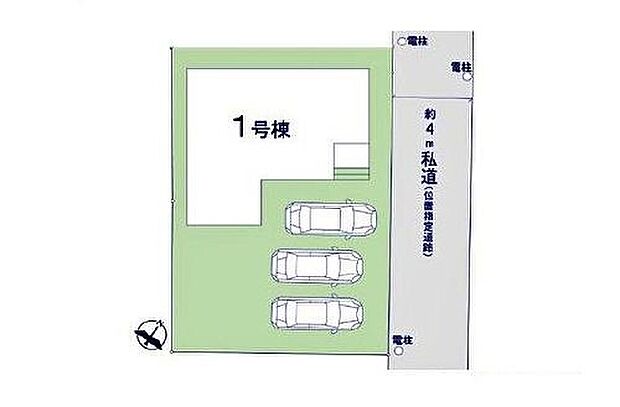 ≪全体区画図≫
お車並列で3台駐車可能♪南向きに庭スペースもありガーデニングなど楽しめます◎