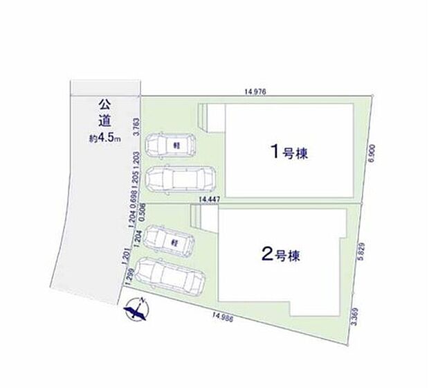 ≪全体区画図≫
■車種により並列2台駐車可能なカースペース♪
■小学校まで徒歩2分の安心の住環境♪