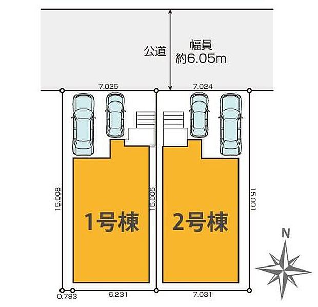 ≪全体区画図≫
家族のカーライフにゆとりをもたらす、駐車2台分のスペースを確保♪(車種による)周辺は閑静な住宅地で小学校まで徒歩7分でお子様の通学も安心です◎