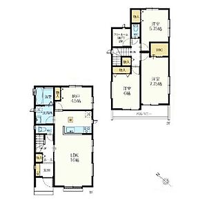水回りがまとまった家事動線良好な間取り！
大型の収納や書斎など様々な使い方ができるフリールーム付き♪
主寝室のWICには衣類や小物をたっぷり収納☆ 