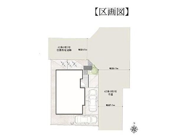 【全体区画図】◎陽当たり・風通しの良い角地の新築戸建て♪
◎カースペース2台可能♪駐輪場としても利用可能♪