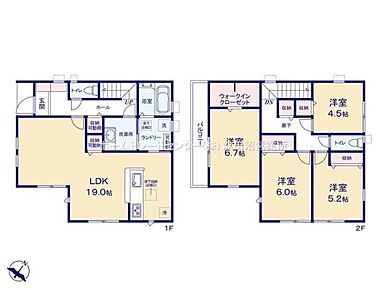南西側4.5m道路に面し陽光あふれる住環境、全室2面採光を実現した105.30平米の広々とした邸宅。 