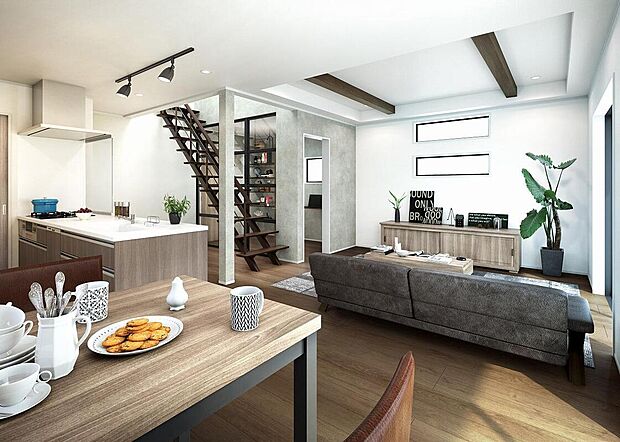 【弊社既分譲内観パース】
毎日の快適な暮らしをサポートする充実した設備仕様。
※画像にオプション商品も含まれております