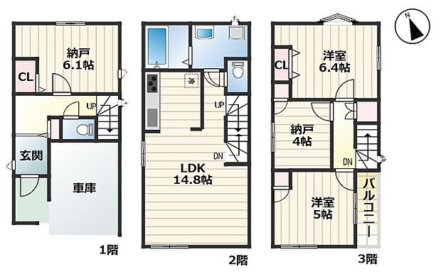【4LDK】車庫面積10.24m2含む