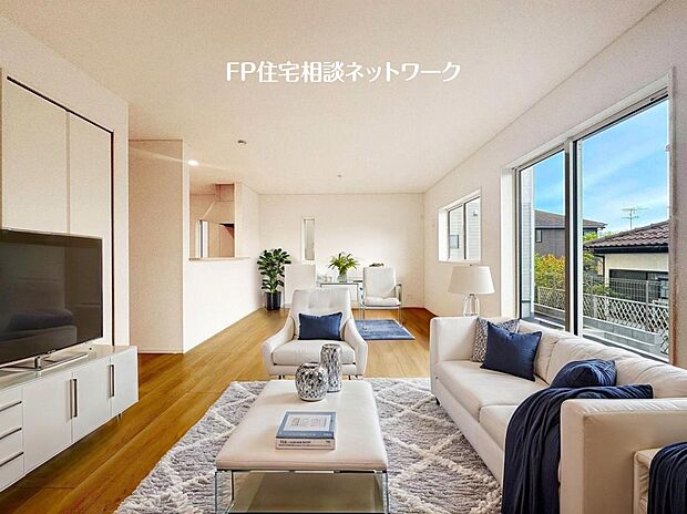 ■リビング■本画像はAIがCGで家具作成しており、実際の現地に家具は設置されておりません。また、販売価格に家具等は含まれておりません。