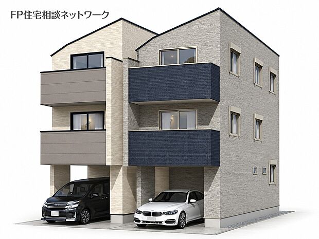 完成予想図:閑静な住宅地で子育て家族にピッタリ。毎日のお散歩も快適な緑に恵まれたエリアで、自然に包まれた穏やかな暮らしを実現するための、ゆとりある住環境が整っています
