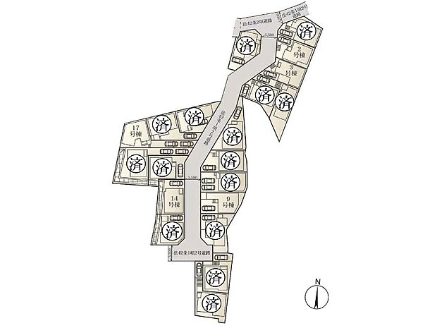 【その他画像】全20棟の大型分譲地!綺麗な街並で道路の幅員もゆとりの5.5mで車のすれ違いも可能です。