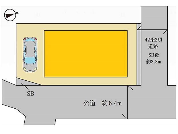 3方角地の様な立地、日当たりまもちろん、解放感もあります。