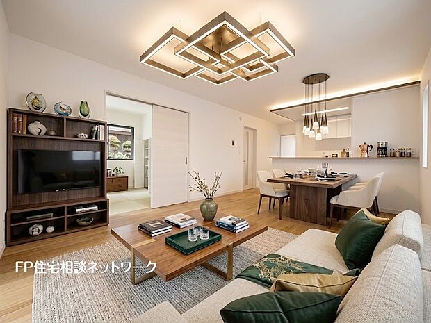 ■リビング■本画像はAIがCGで家具作成しており、実際の現地に家具は設置されておりません。また、販売価格に家具、小物等は含まれておりません。