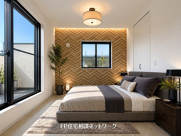 ■主寝室■本画像はAIがCGで家具作成しており、実際の現地に家具は設置されておりません。また、販売価格に家具、小物等は含まれておりません。
