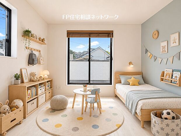 本画像の家具、ベッド等はCGイメージで販売価格にも含まれず付帯しません。ブラインド設置工事は有償です。