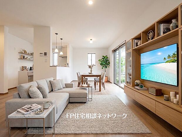 【リビング】■リビング■本画像はAIがCGで家具作成しており、実際の現地に家具は設置されておりません。また、販売価格に家具、小物等は含まれておりません。