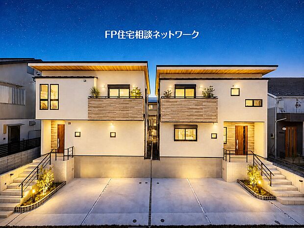 【現地外観写真】土地面積156m2以上の整形地!南側にはゆとりのお庭スペースを確保し、道路側は車が並列2台駐車可能なゆとりの敷地です。