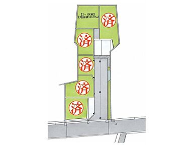 全6区画の分譲地！敷地面積103.97m2のゆとりある区画。落ち着いた住環境の中、理想のマイホームづくりを実現できます。 
