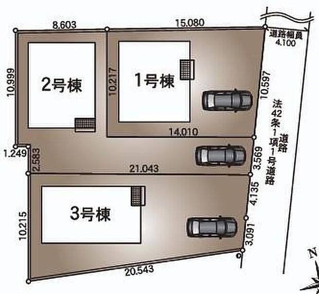 カースペースは2～3台分ご用意しております♪