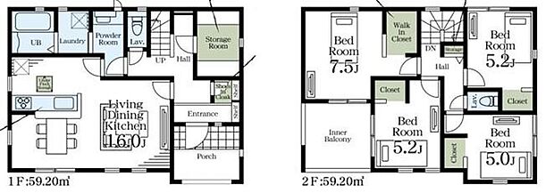 (1号棟)、価格2690万円、4LDK+S、土地面積188.34m2、建物面積118.4m2