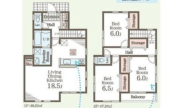 (1号棟)、価格2290万円、3LDK、土地面積150.9m2、建物面積95.22m2