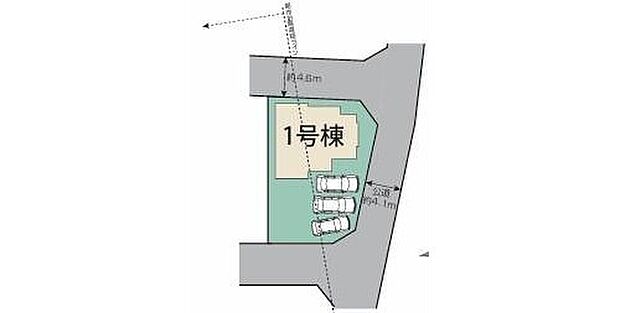【区画図】カースペースは3台分ご用意しております