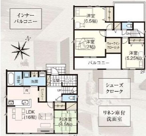 【4LDK】ご家族が集うLDKは広々16帖!
パントリー完備!