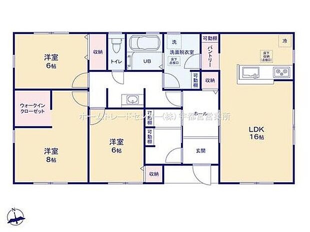 【3LDK】ご家族が集うLDKは広々16帖!
ウォークインクローゼット、パントリー完備!