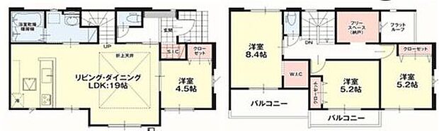 【4LDK+S】ご家族が集うLDKは広々19帖！
ウォークインクローゼット、シューズクローク、フリースペース完備♪
