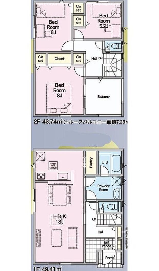 【3LDK】ご家族が集うLDKは広々18帖！
パントリー完備！