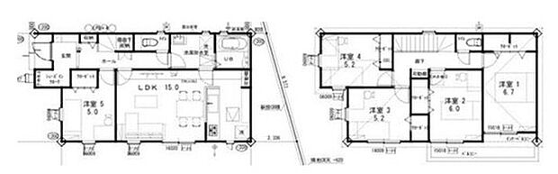 【5LDK】ご家族が集うLDKは広々15帖！
シューズクローク完備♪