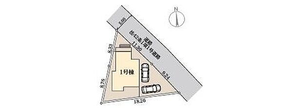 【全体区画図】カースペースは2~3台分ご用意しております
