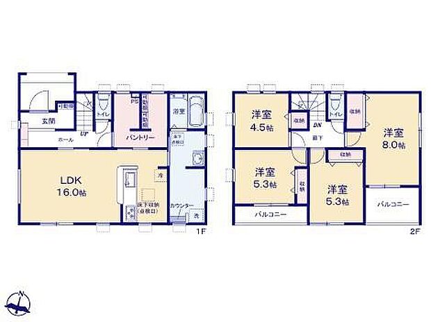 (1号棟)、価格3990万円、4LDK、土地面積168.14m2、建物面積113.85m2