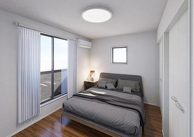 大きな窓からたっぷりと陽光が注がれる明るい空間。家族の成長に対応できる永住仕様の間取り。※家具、家電、照明器具、小物、カーテン、その他のイメージはCG です。