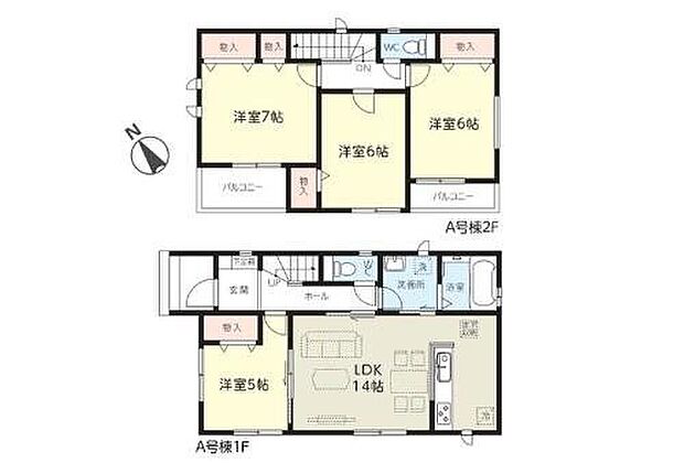 (A号棟)、価格3390万円、4LDK、土地面積103.74m2、建物面積92.32m2

