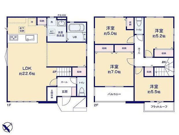 (1号棟)、価格4299万円、4LDK、土地面積123.64m2、建物面積106.51m2
