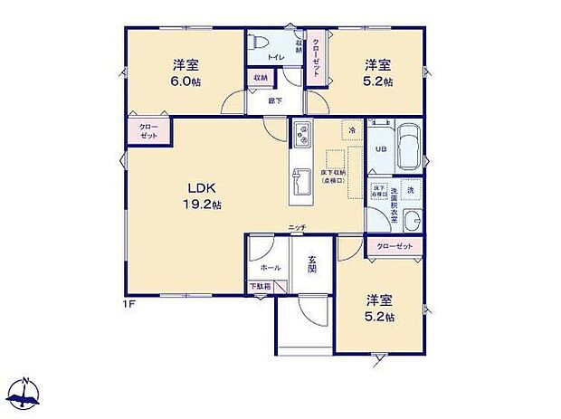 (1号棟)、価格5499万円、3LDK、土地面積155.06m2、建物面積79.49m2