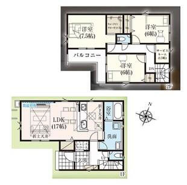 (1号棟)、価格3880万円、3LDK、土地面積104.67m2、建物面積99.36m2