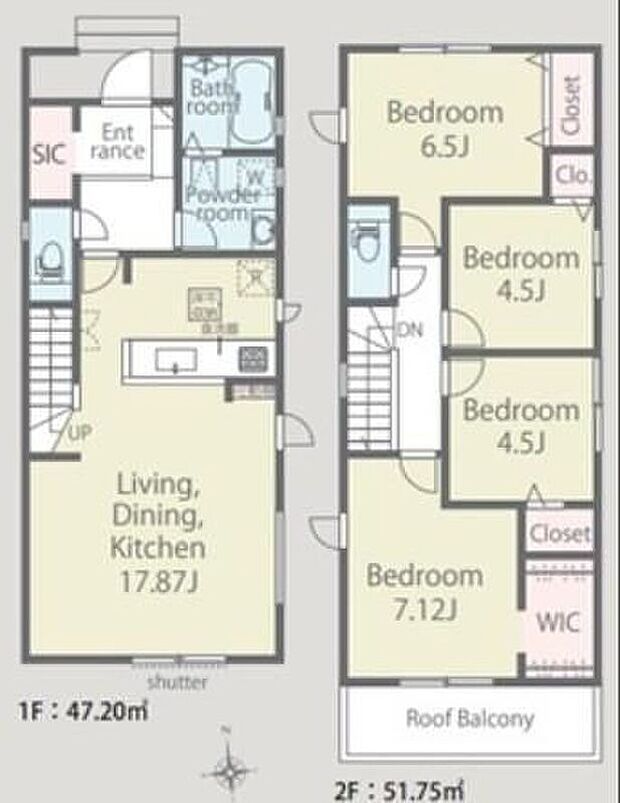 (3号棟)、価格4580万円、4LDK、土地面積124.01m2、建物面積98.95m2 