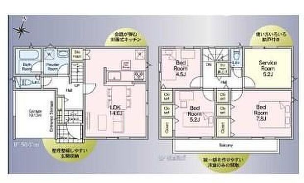 (1号棟)、価格3680万円、3LDK+S、土地面積83.5m2、建物面積100.02m2