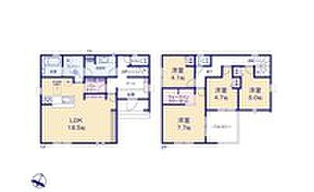 (2号棟)、価格3580万円、4LDK、土地面積137.88m2、建物面積 107.65m2
