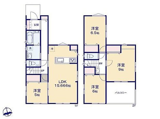 【4LDK】◆お子様の様子が一目でわかる対面キッチン
◆お部屋すっきり全室収納付き
◆お部屋を通らずに洗面室へ直行!帰宅後すぐに手洗い、うがいができます