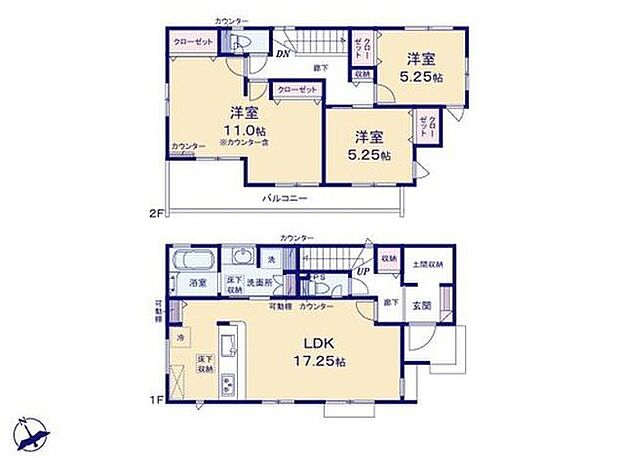 【3LDK】◆食洗機標準装備の対面キッチン
◆間仕切りを利用して4LDKに変更可(工事有償)
◆玄関がすっきり片付く土間収納♪
◆室内物干し、バルコニー水栓ほか設備充実
◆冷暖房効率を高めるLOW-E複層ガラス♪