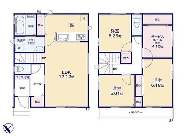 【4LDK】◆リビングが見渡せる便利な対面キッチン
◆家事動線がスムーズ♪まとまった水回り設計
◆収納豊富な間取りでお部屋を広くお使いいただけます