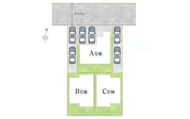 【全体区画図】◆一ノ割駅まで徒歩22分、春日部駅・豊春駅までバス利用可♪3駅利用できる便利な立地
◆上沖小学校まで徒歩10分、大沼中学校まで徒歩5分
◆全棟敷地面積37坪以上!カースペース2台分