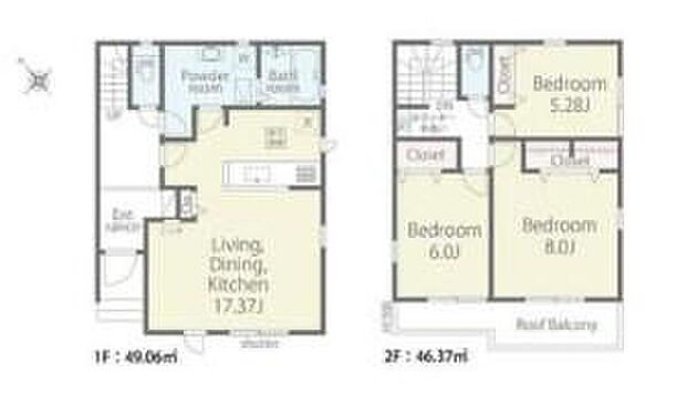 【3LDK】◆広々17帖のLDK♪リビングが見渡せる対面キッチン
◆動きやすいまとまった水回り設計♪ゆったり広めのパウダールーム
◆お部屋すっきり全室収納付き♪便利なリビング収納もあります