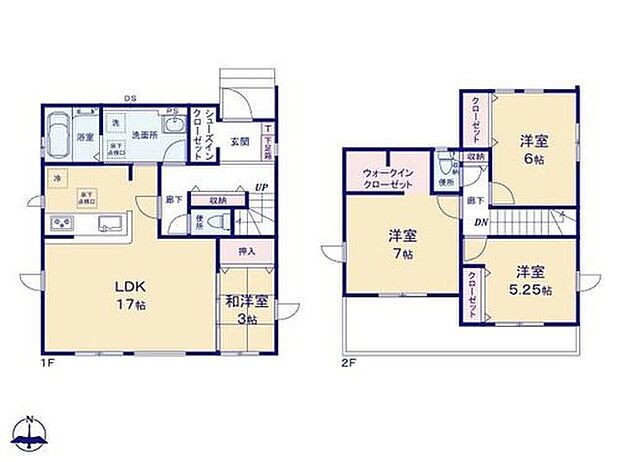 【4LDK】◆リビングが見渡せる対面キッチン
◆動きやすいまとまった水回り
◆ゆったり広めの洗面所
◆全室収納付き
◆リビングに隣接の３帖和洋室、主寝室にＷＩＣ、玄関にシューズクロークなど収納も充実
