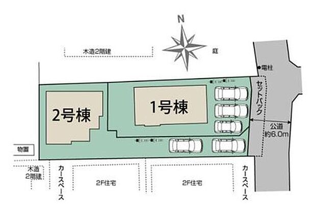 【全体区画図】◆南桜井駅まで徒歩12分◆桜川小学校まで徒歩5分
◆敷地広々52坪超のゆとりある住まい◆カースペース２台
◆日当たり良好！お買い物も便利な閑静な住宅街です