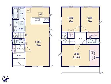 ◆広々19帖のＬＤＫ♪リビングが見渡せる対面キッチン
◆動きやすいまとまった水回り設計
◆主寝室には大容量のＷＩＣなど収納も充実
◆明るい南向きのバルコニー
◆車種にもよりますが並列２台駐車できます 